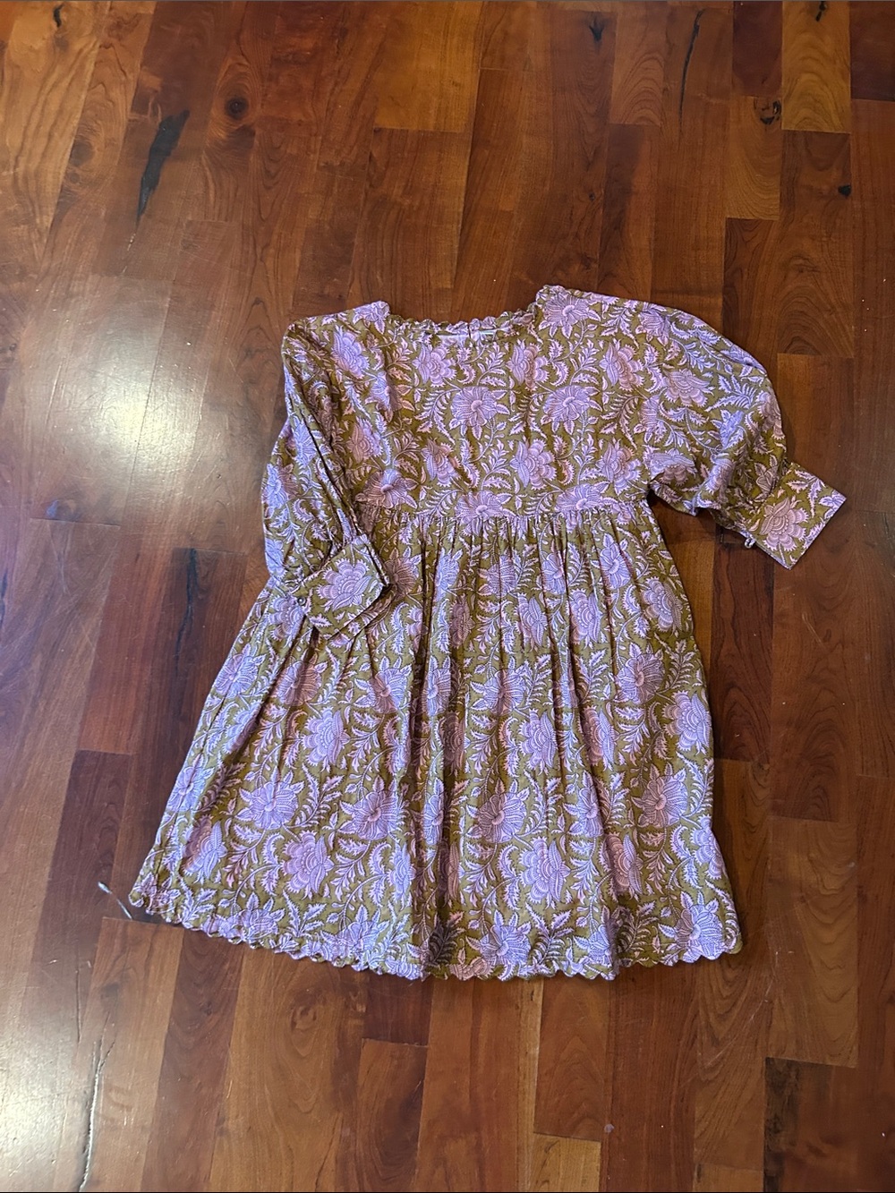 Uncle Frank Pink Floral Puff-Sleeve Dress